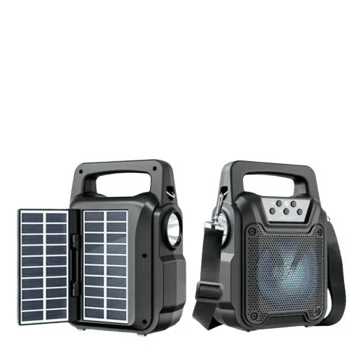 KTS-1261 3 Inch Outdoor FM Radio Support MP3 LED Torch Light Solar Wireless Portable Speaker